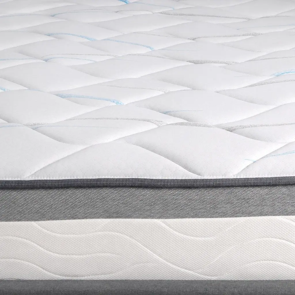 Queen Spring Mattress Pocket Coil 25cm Hypoallergenic White