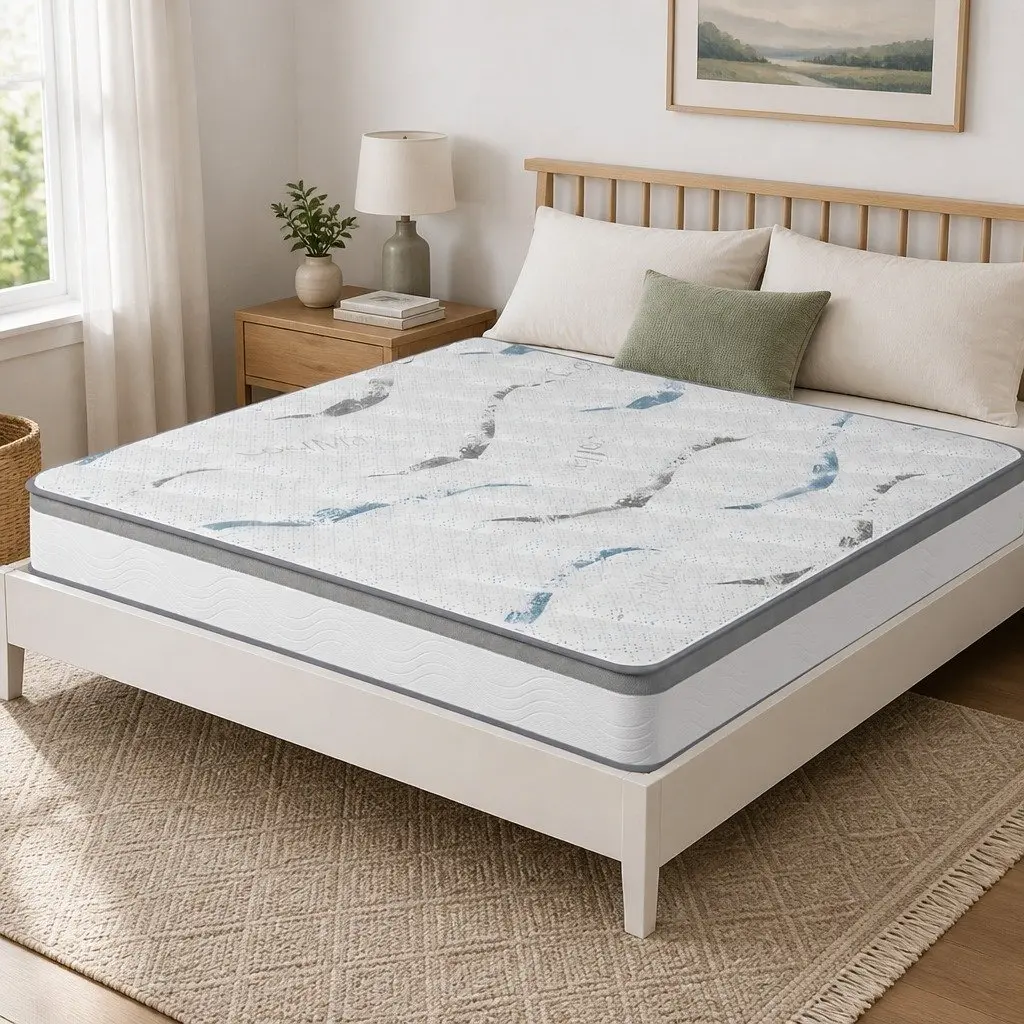 Single Pocket Coil Mattress 25cm Thick Medium Firm Support White