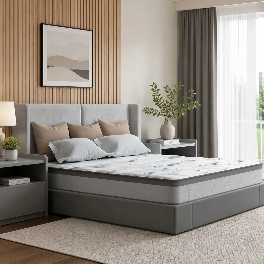 Single Pocket Coil Mattress 25cm Thick Medium Firm Support White