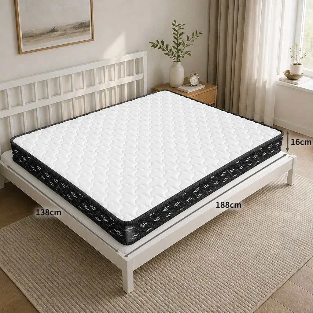 Spring Mattress Bonnell Spring Core 16cm Thick White and Black