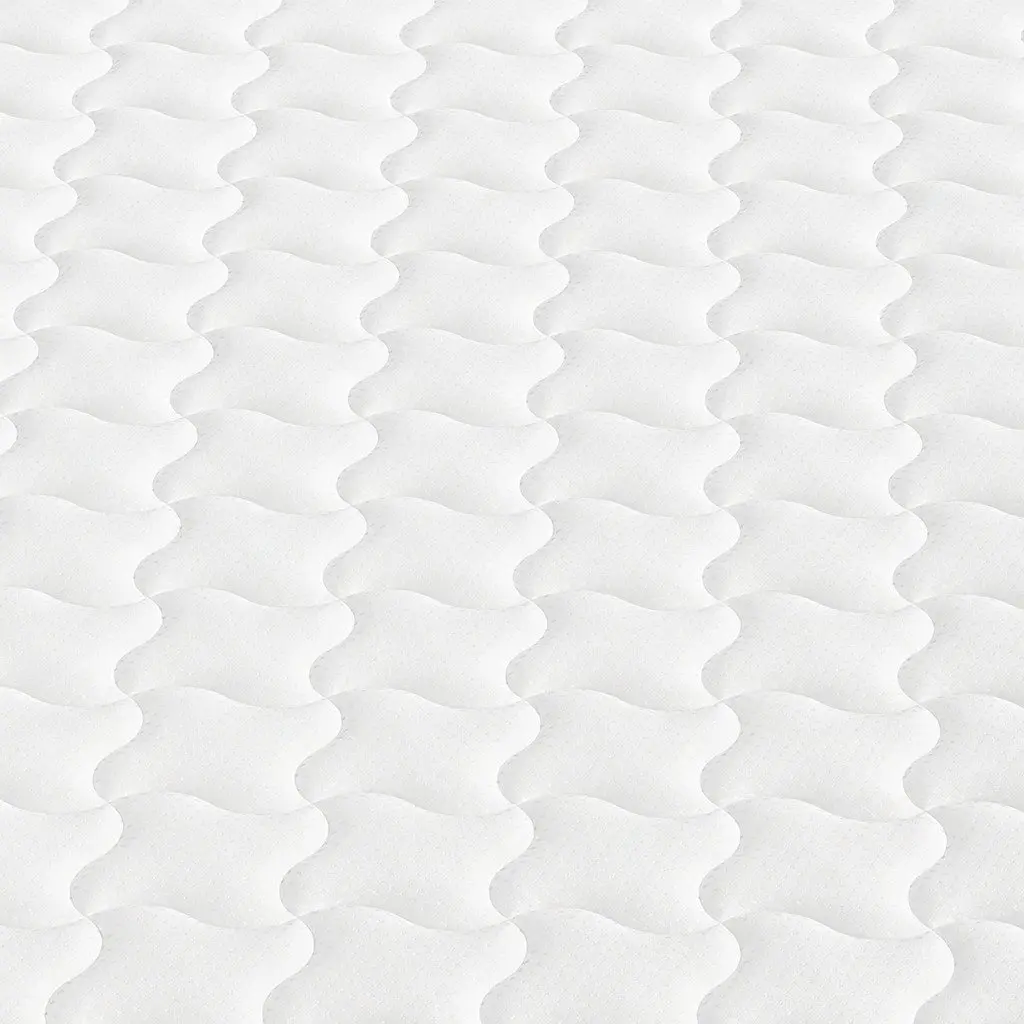 King Size Mattress Bonnell Springs 16cm Thick Medium Soft White and Black Knitted Fabric Hypoallergenic Support