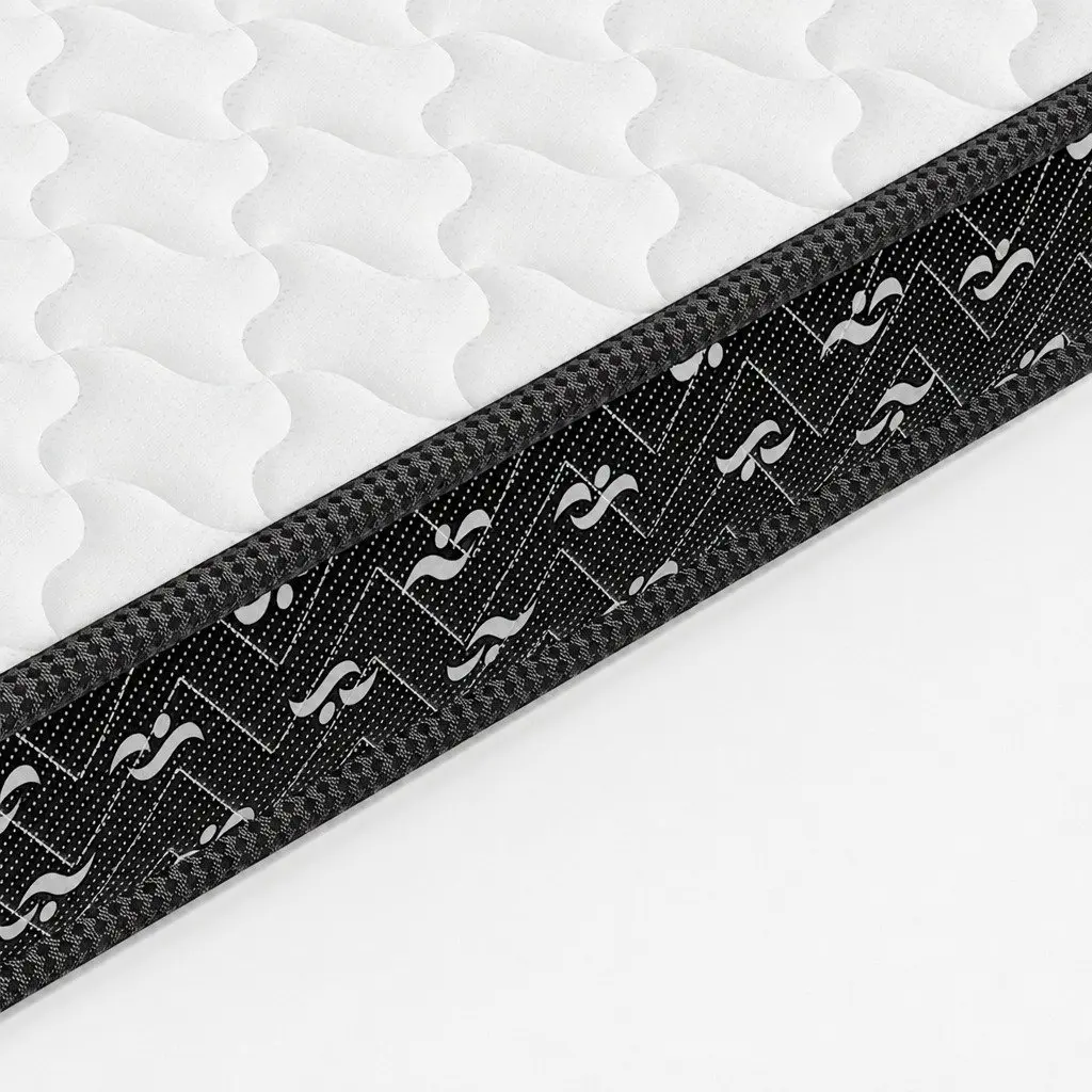 Single Mattress Bonnell Coil 16cm Thick White and Black