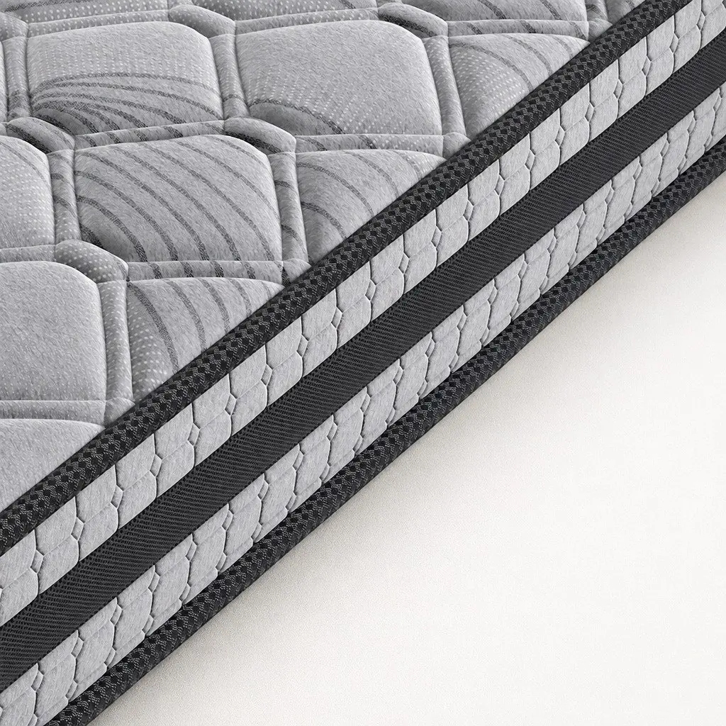 Pocket Spring Mattress Medium Firm 188cm x 138cm Grey 5-Zone Support