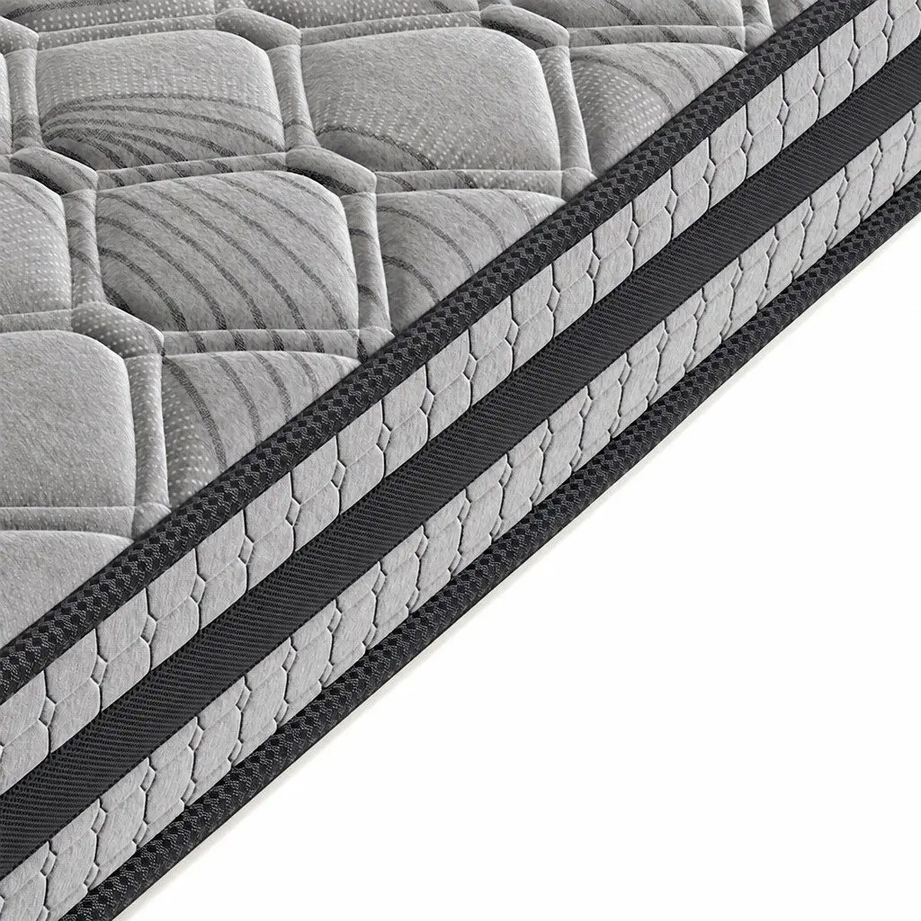 Queen Pocket Coil Spring Mattress Medium Firm Support 203cm x 153cm Grey