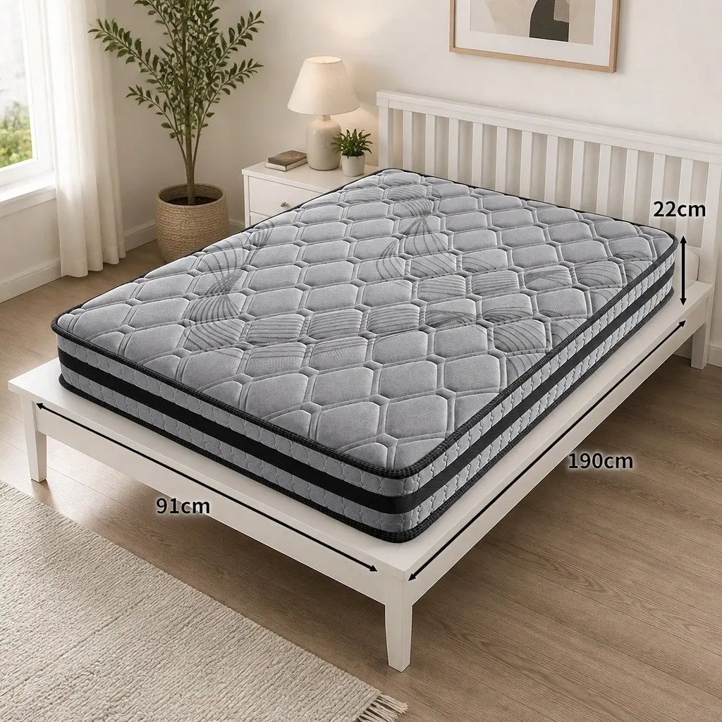 Single Pocket Spring Mattress 5-Zone Medium Firm Support Bed Sleep Comfort