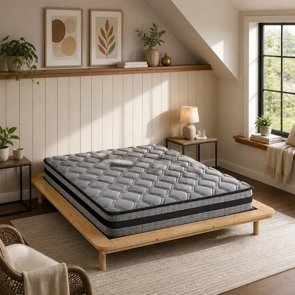 Single Pocket Spring Mattress 5-Zone Medium Firm Support Bed Sleep Comfort