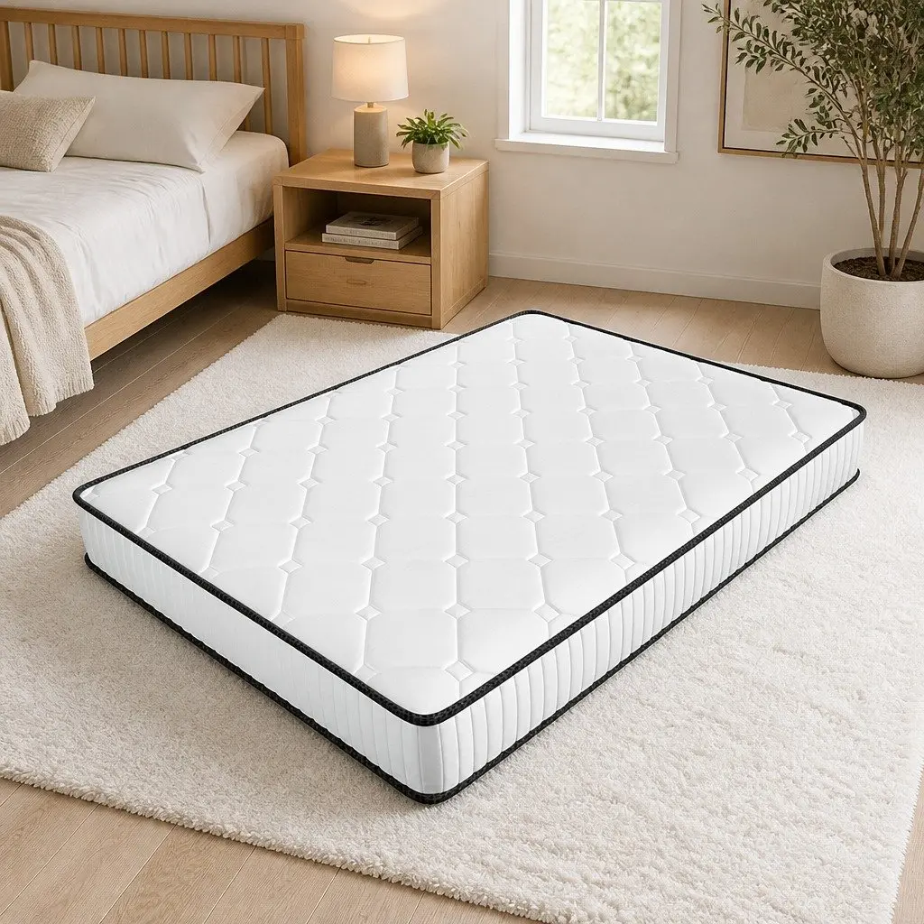 Spring Mattress Pocket Steel Springs Medium Firmness Queen Size Polyester Cover