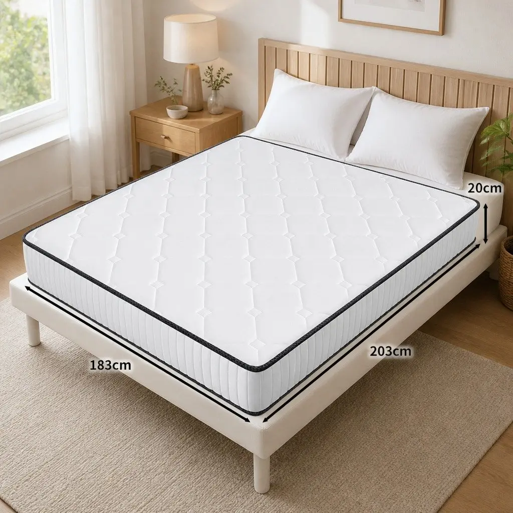 Spring Mattress Pocket Steel Springs Medium Firmness Queen Size Polyester Cover
