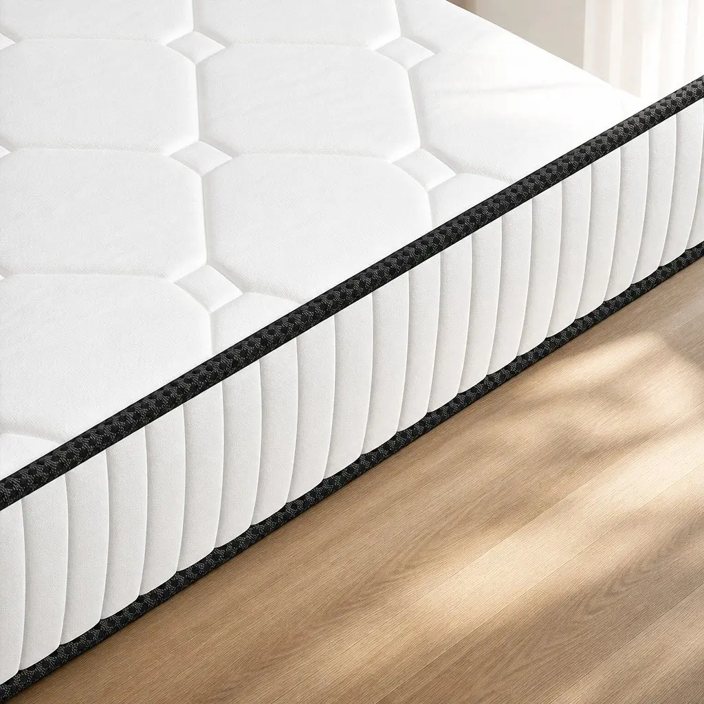 Spring Mattress Pocket Steel Springs Medium Firmness Queen Size Polyester Cover