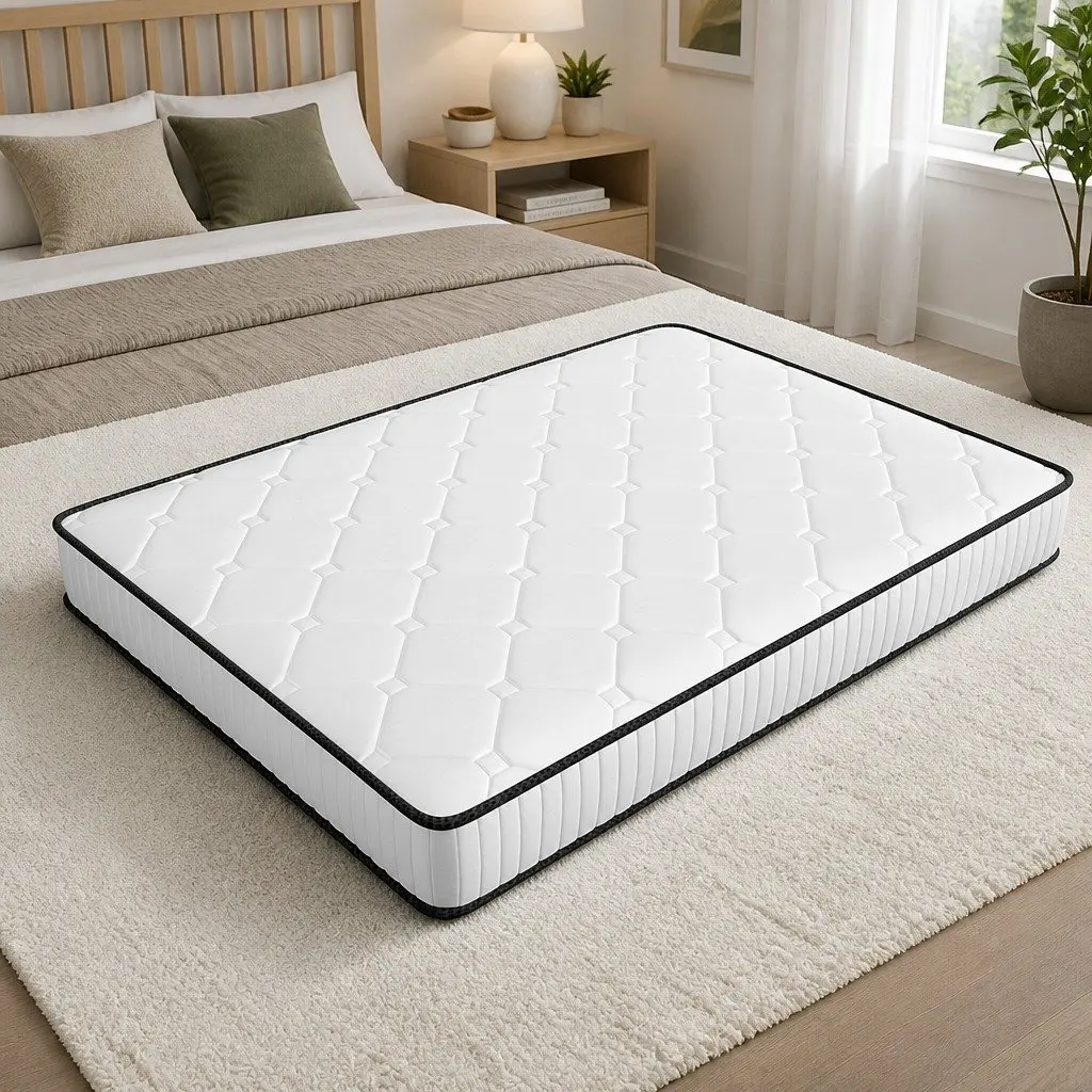 Queen Spring Mattress Pocket Tight Support 203x153cm Polyester Fabric