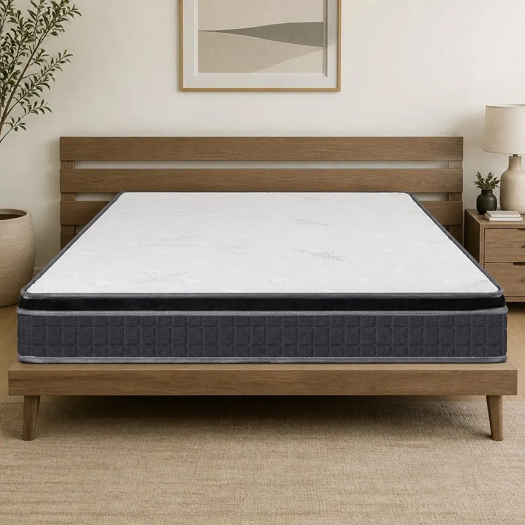 Bonnell Spring Mattress King Single Medium Firmness 18cm Vacuum Packed White Comfort Support