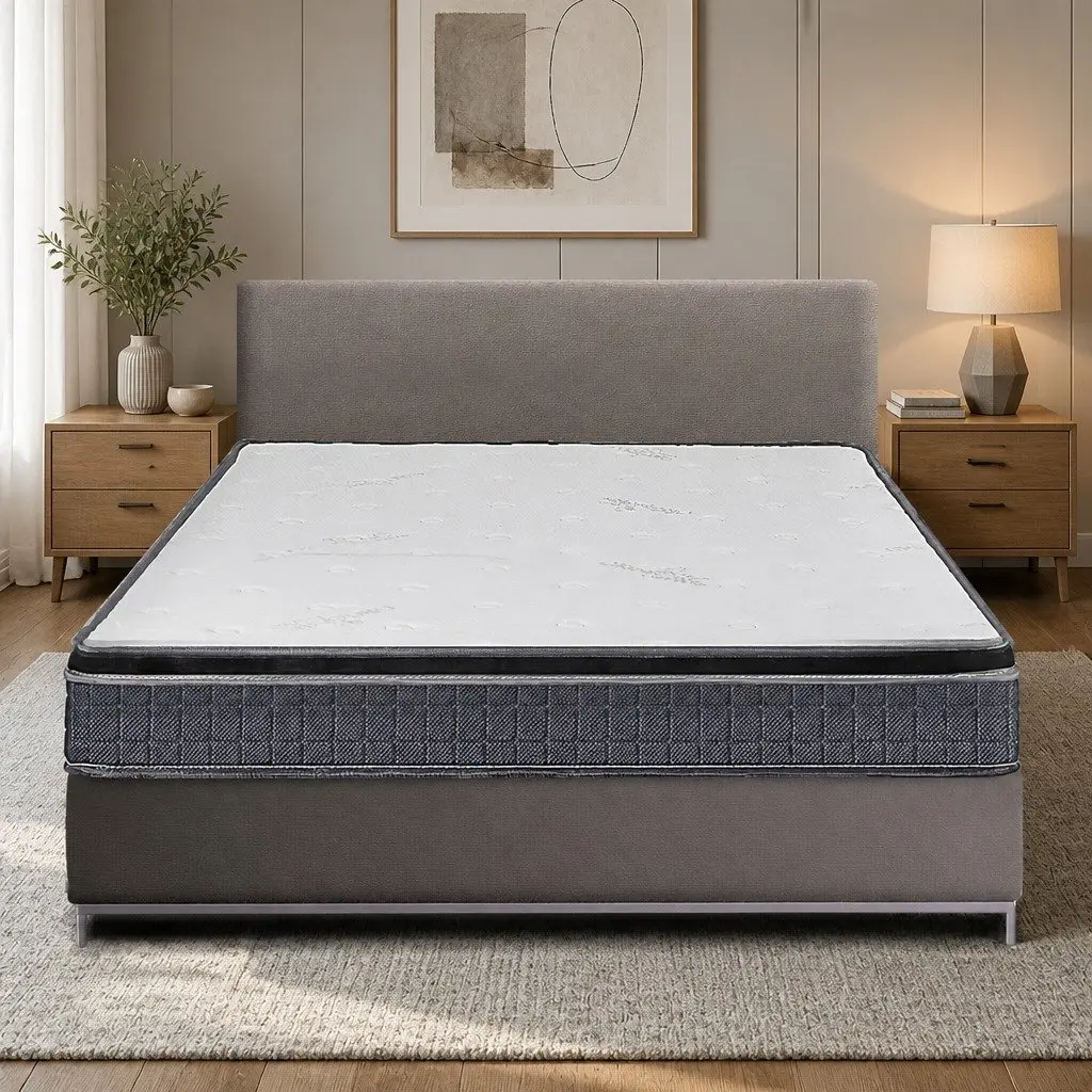 Bonnell Spring Mattress King Single Medium Firmness 18cm Vacuum Packed White Comfort Support