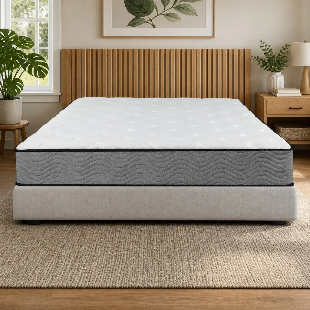 King Single Spring Mattress 6-Zone Pocket Coil 203cm x 106cm x 23cm Extra Firm White
