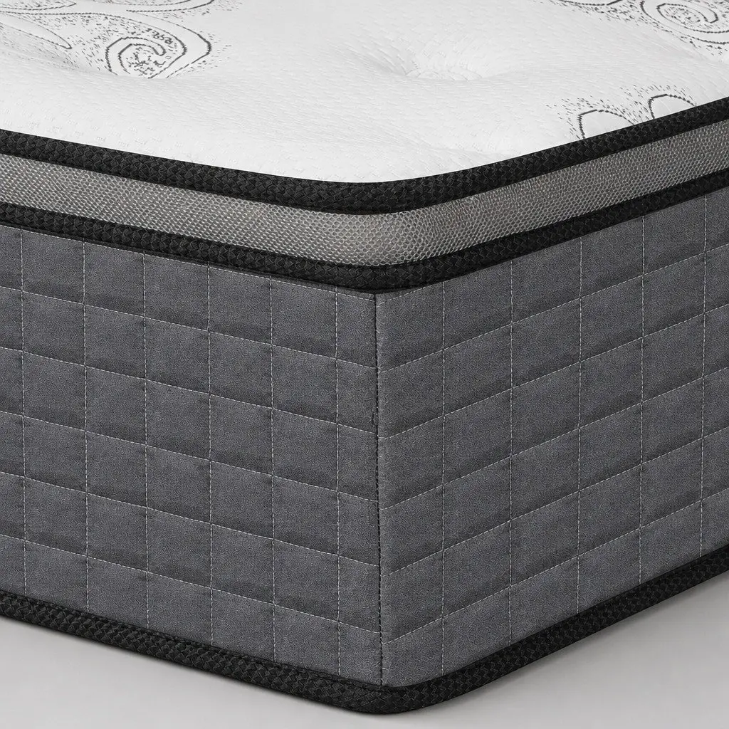 Double Spring Mattress Pocket Egg Crate Foam Medium Firmness Double 188cm x 138cm White