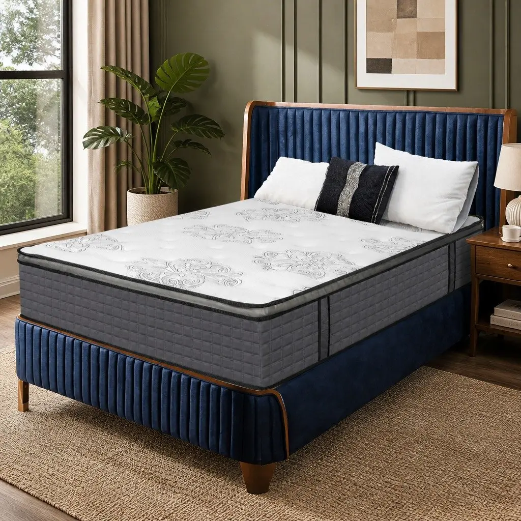 Double Spring Mattress Pocket Egg Crate Foam Medium Firmness Double 188cm x 138cm White