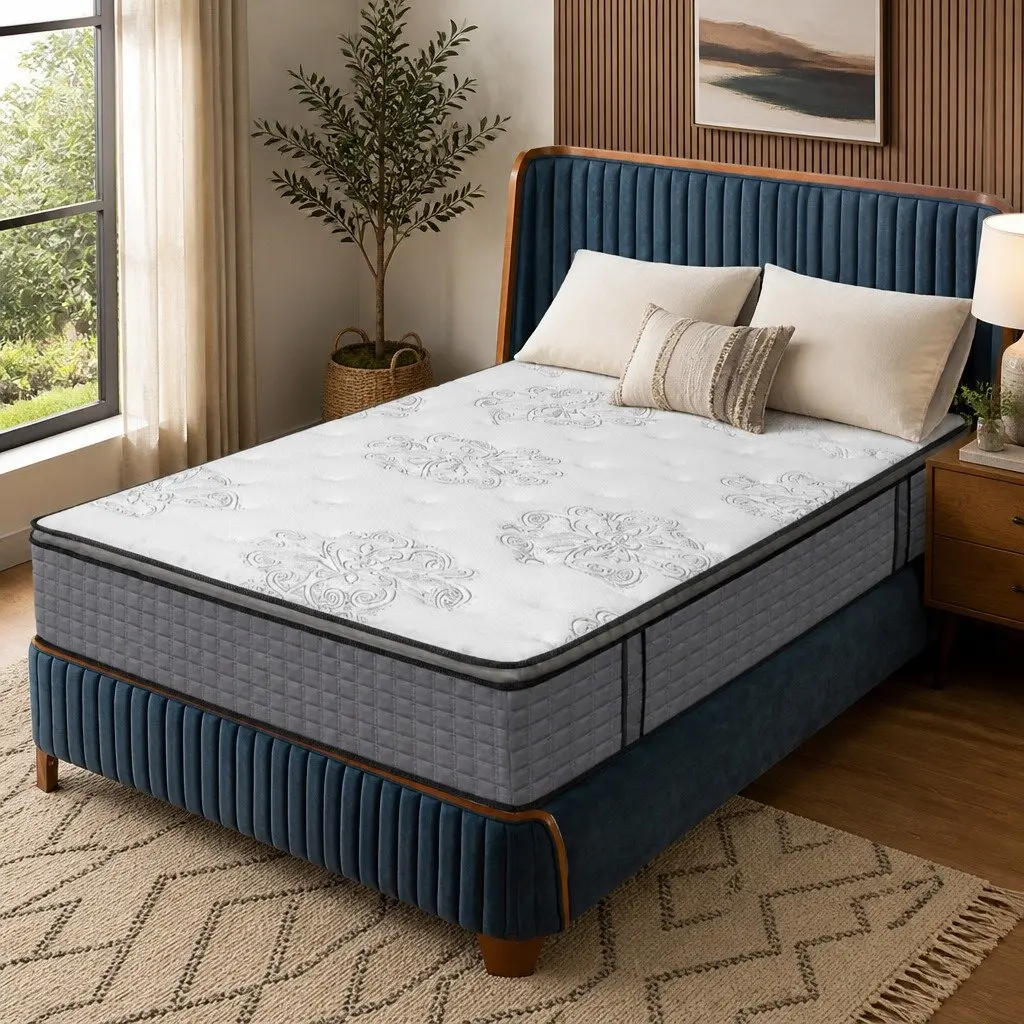 Single Spring Mattress Pocket Coil Egg-Crate Foam Medium Firmness 190cm x 91cm White