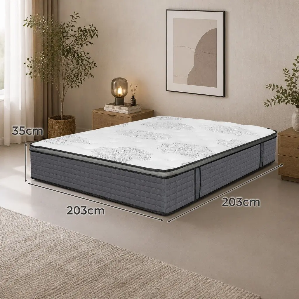 Spring Mattress Pocket Egg Super King Size Bed Memory Foam Support Sleep System
