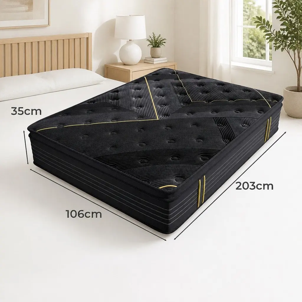 King Single Spring Mattress Bamboo Charcoal Pocket Spring Bed Euro Top Support