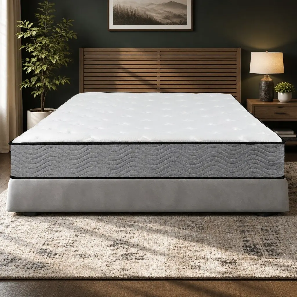 Pocket Spring Mattress 6-Zone Support Extra Firm Double Size 188cm x 138cm White