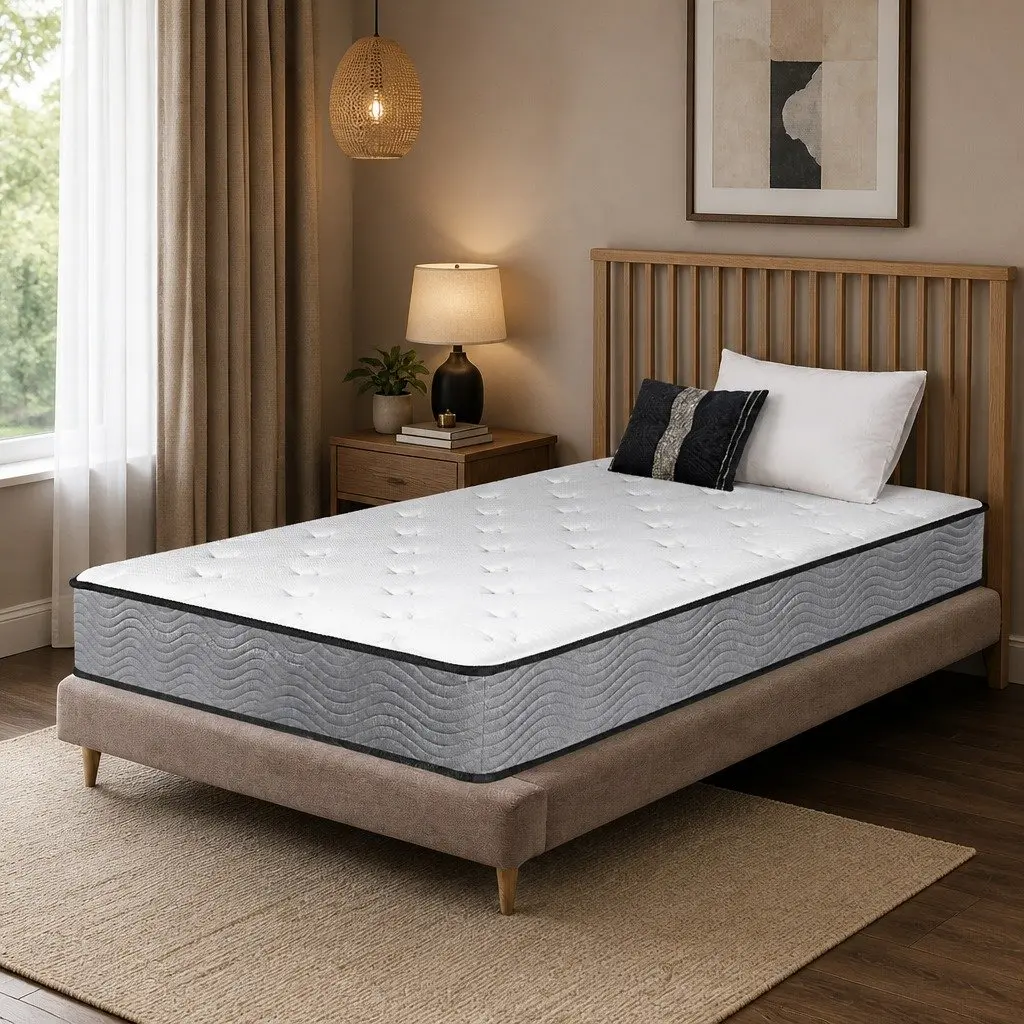 Single Pocket Spring Mattress Extra Firm 190cm x 91cm White 6-Zone Support