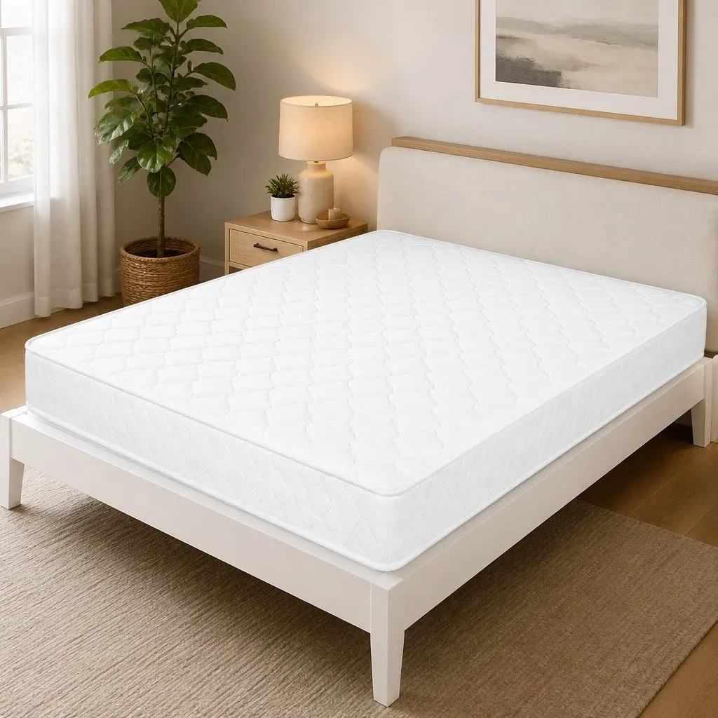 Queen Spring Mattress Bonnell Coil High Firm Foam 203cm x 153cm White