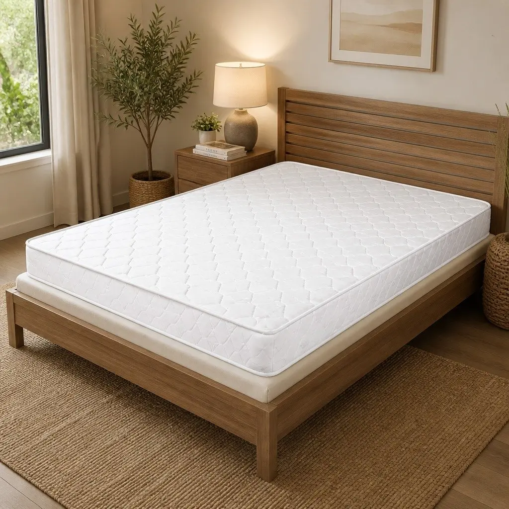 Queen Spring Mattress Bonnell Coil High Firm Foam 203cm x 153cm White