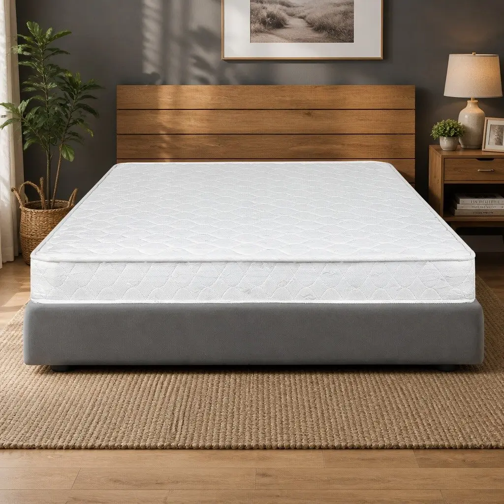 Queen Spring Mattress Bonnell Coil High Firm Foam 203cm x 153cm White
