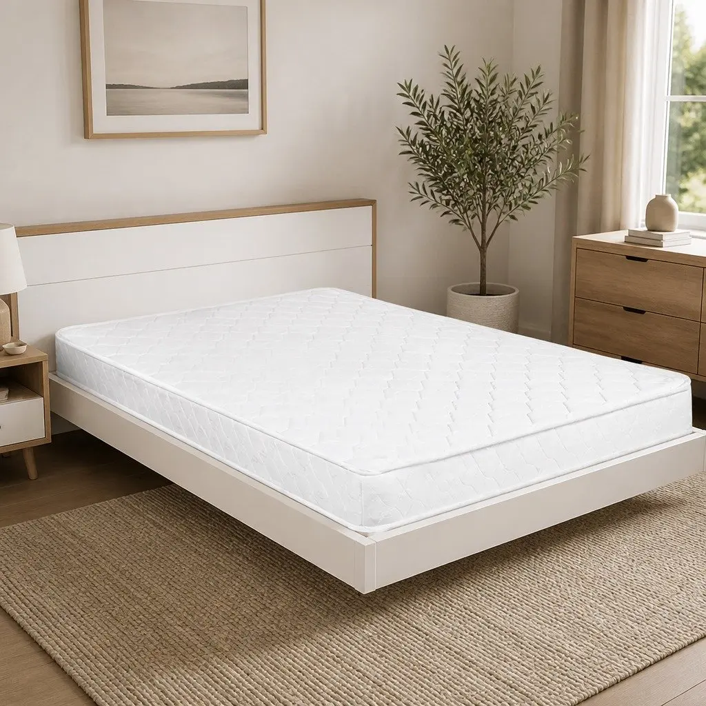 Single Mattress Bonnell Spring Coil High Firm Support 13cm White