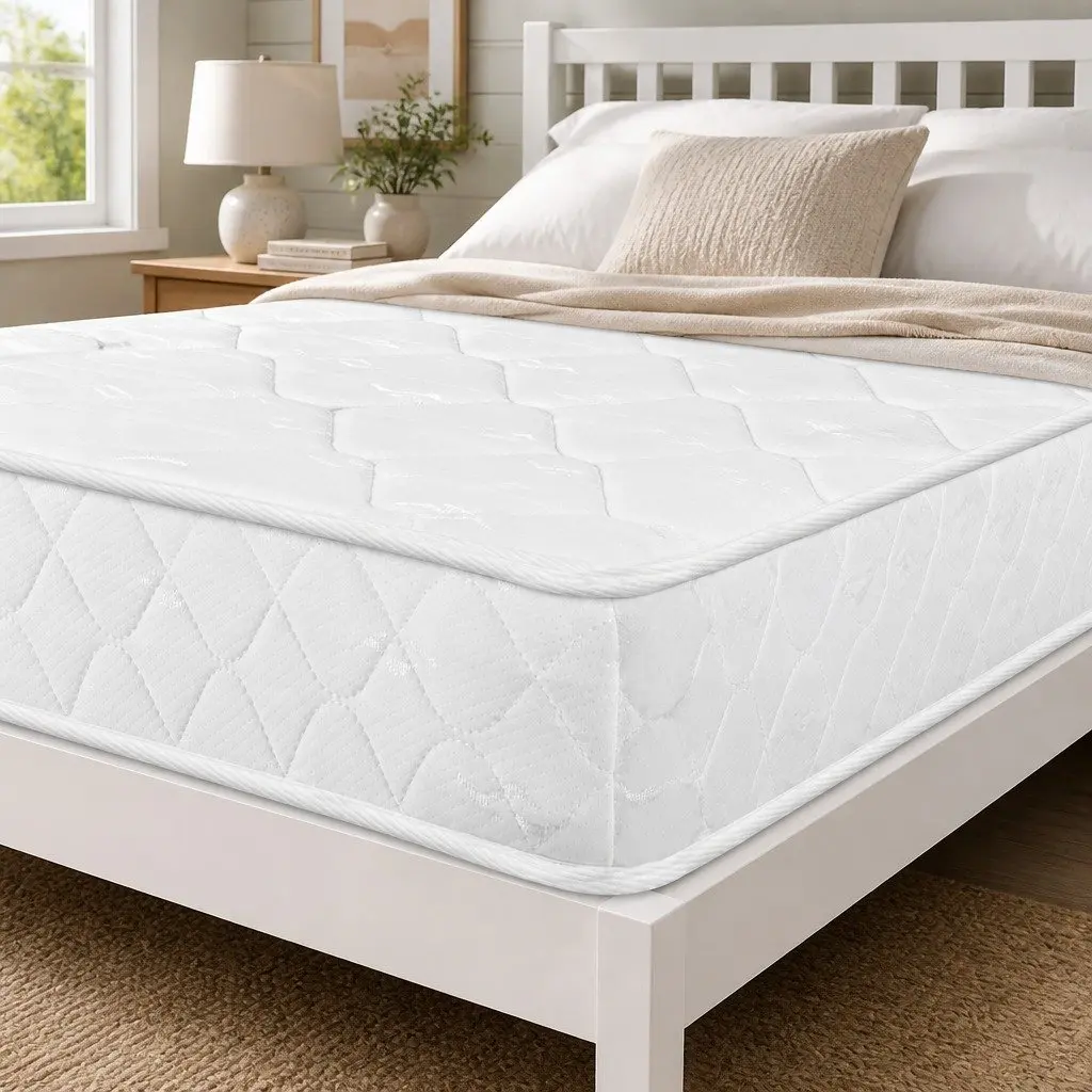 Single Mattress Bonnell Spring Coil High Firm Support 13cm White