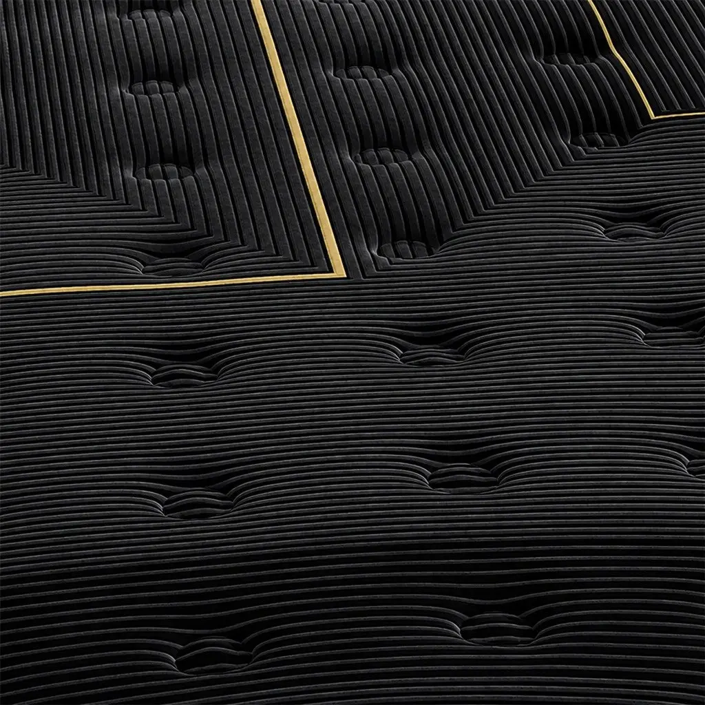 Spring Mattress Bamboo Charcoal Euro Top Double Bed Pocket Coil Support Black 188cm L x 138cm W 35cm Thickness