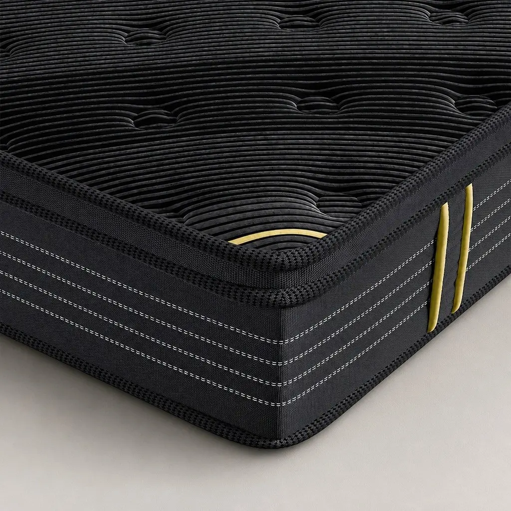 King Spring Mattress Bamboo Charcoal Pocket Coil Euro Top 203cm x 183cm Black