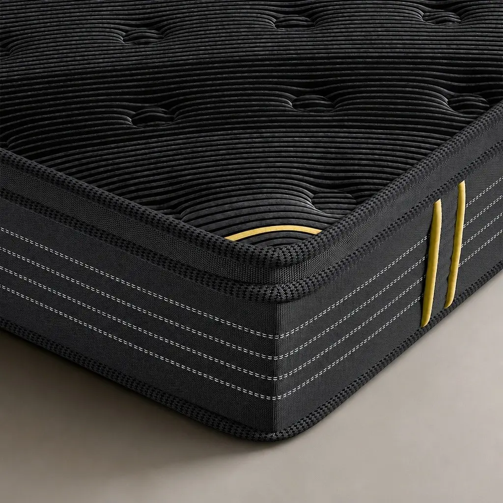 Queen Mattress Bamboo Charcoal Foam Pocket Spring Support Black 203cm x 153cm x 35cm