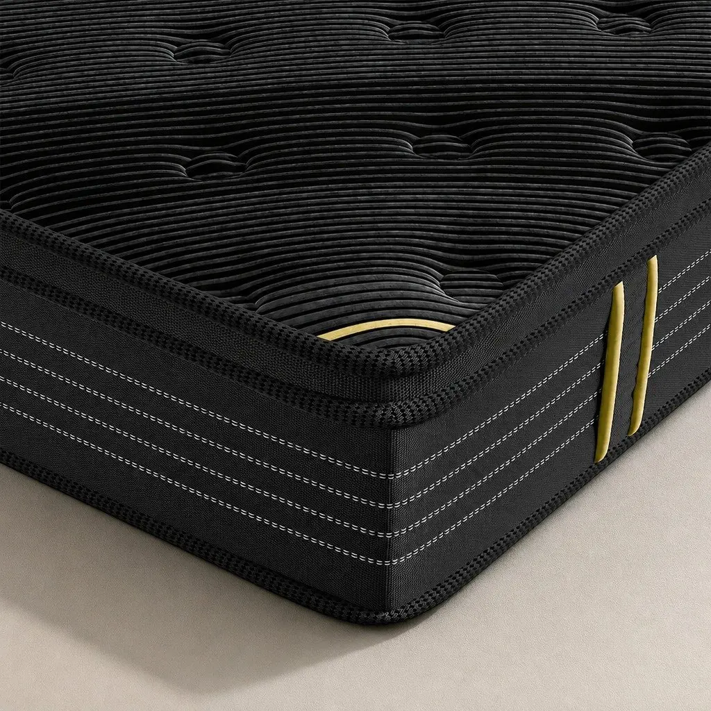 Single Bamboo Charcoal Pocket Coil Mattress 190cm x 91cm Black