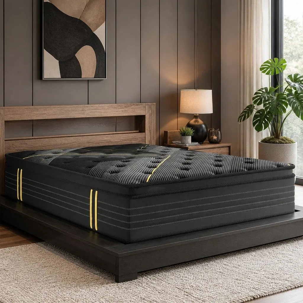 Single Bamboo Charcoal Pocket Coil Mattress 190cm x 91cm Black
