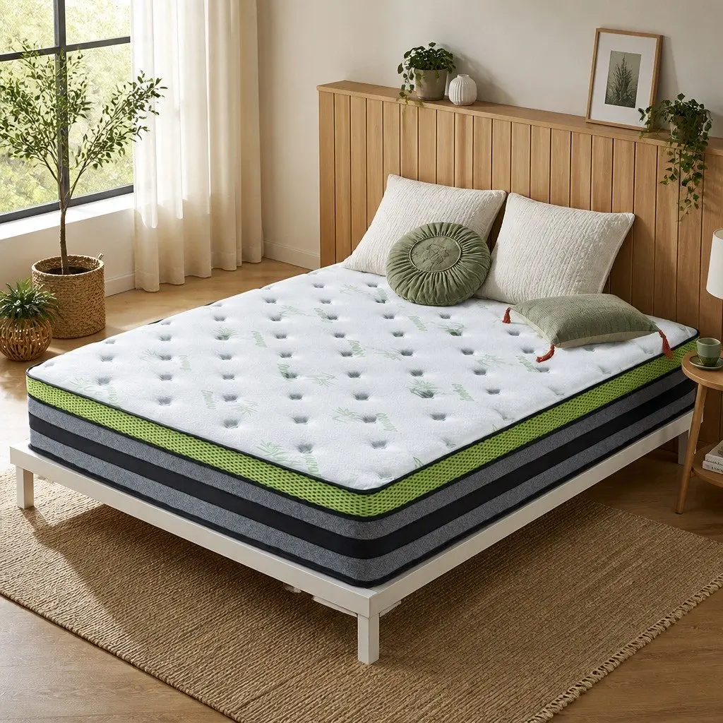 King Single Cooling Mattress Pocket Spring 7-Zone Medium-Firm Support Bed