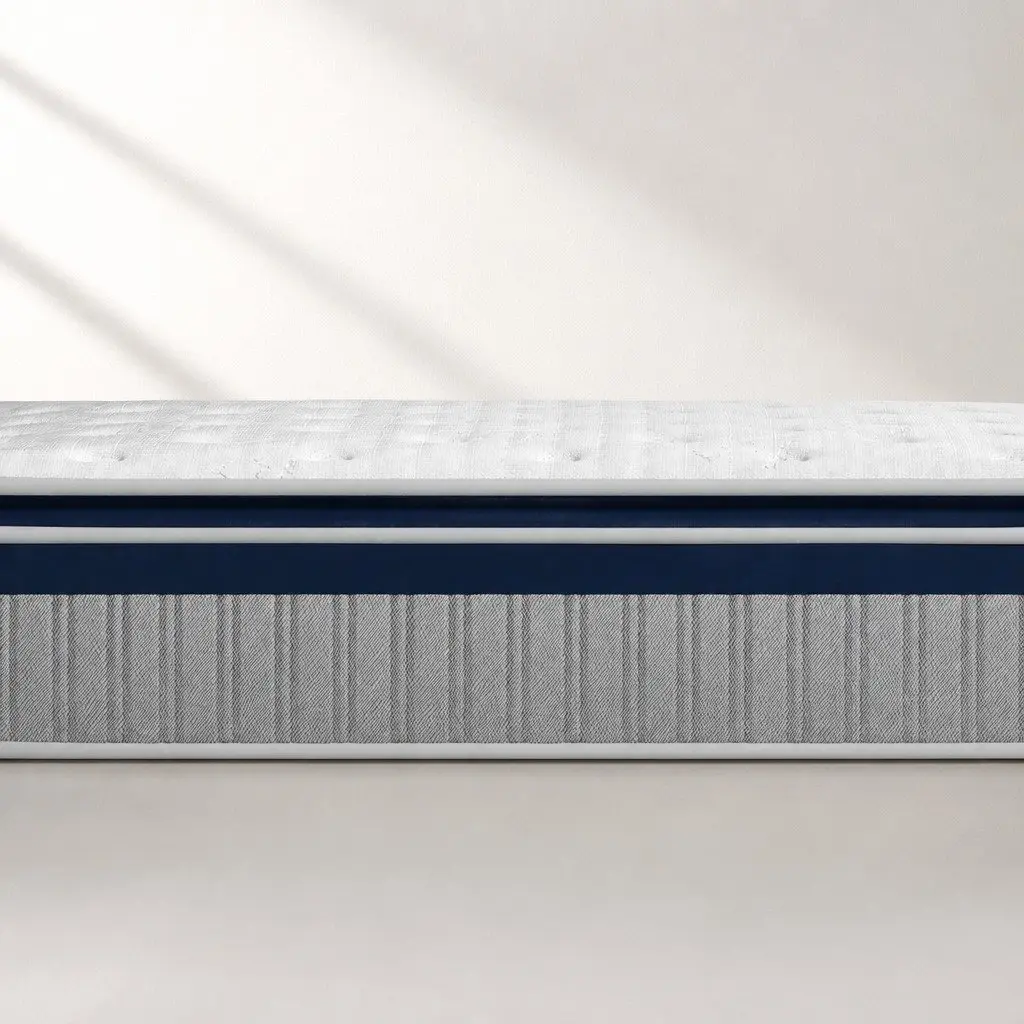 King Pillow Top Spring Mattress 203cm x 183cm x 32cm High Density Foam Pocket Spring White