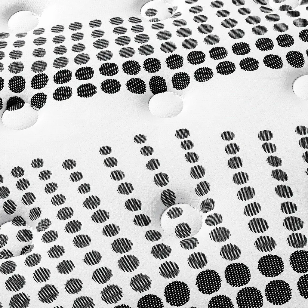 7 Zone Pocket Spring Mattress Hybrid Foam 32cm King Single White and Black