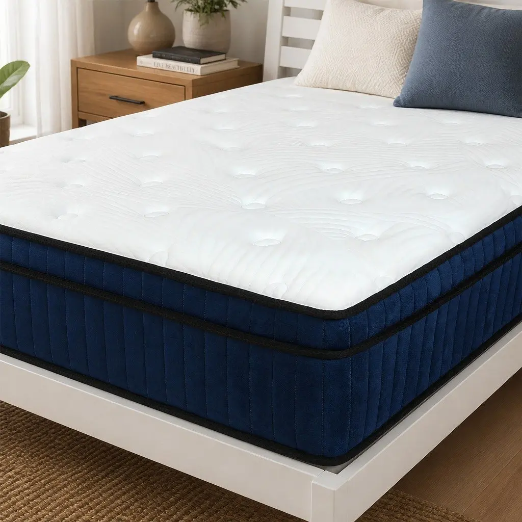 King Single Mattress 34cm 7 Zone Pocket Spring Hybrid Foam Orthopedic Support