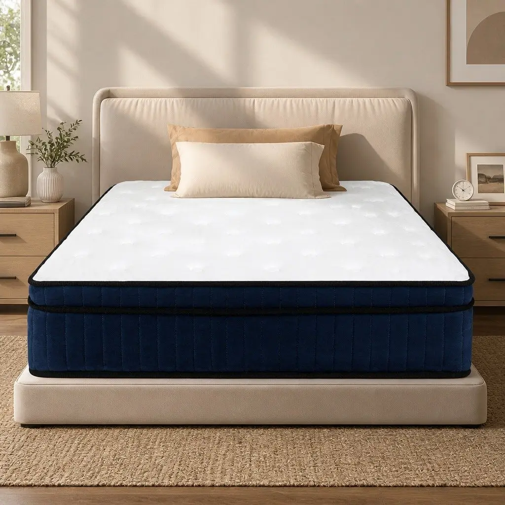 King Single Mattress 34cm 7 Zone Pocket Spring Hybrid Foam Orthopedic Support