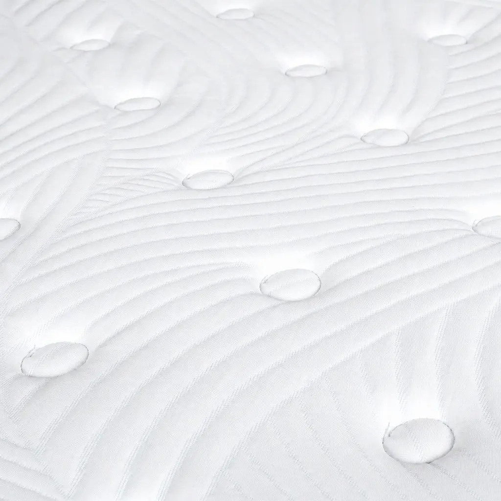 7 Zone Pocket Spring Mattress Hybrid Foam Single Bed 34cm White and Blue Medium Firm Orthopedic Support