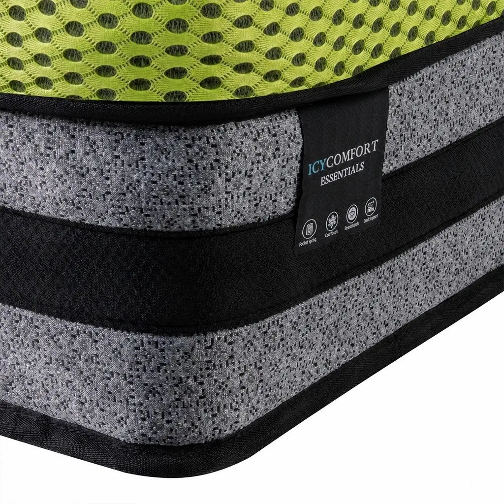 Double Pocket Spring Mattress Medium-Firm 7-Zone Support Cool Gel Memory Foam