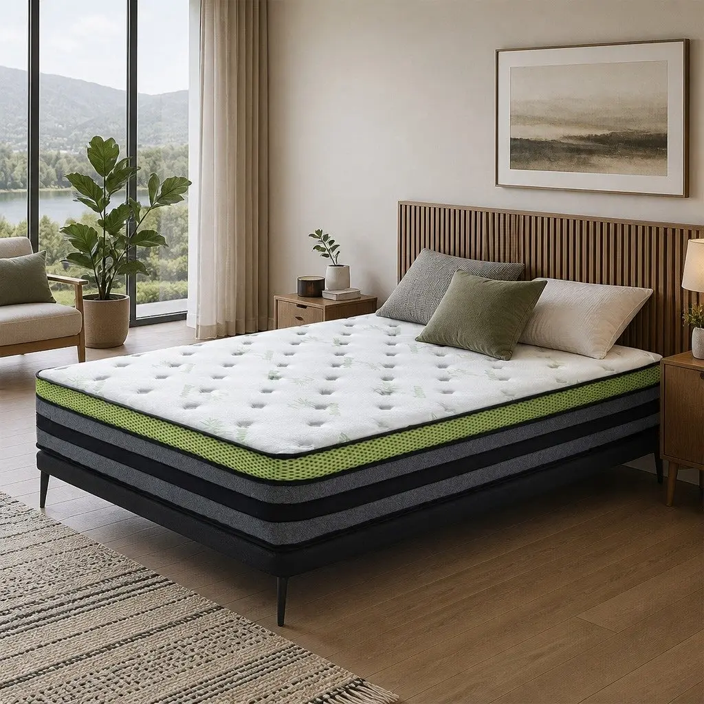 Single Pocket Spring Mattress Cooling Gel Memory Foam Medium-Firm Support
