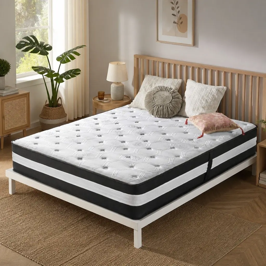 Pocket Spring Mattress 25cm Medium Firm Cool Gel Ice Silk 5 Zone Support