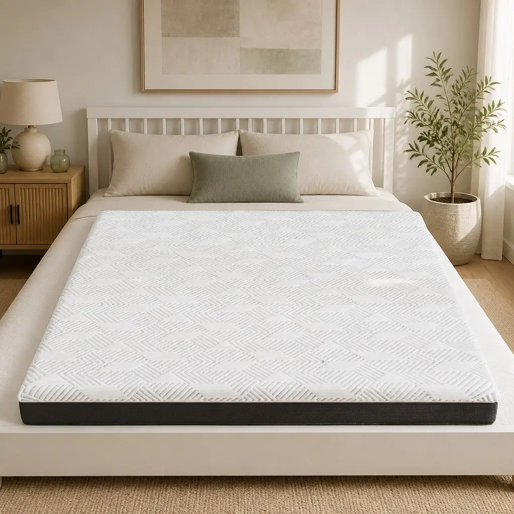 Gel Memory Foam Mattress 15cm Medium Firm Cooling Breathable White