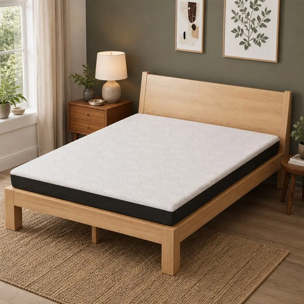 Gel Memory Foam Mattress 15cm Medium Firm Cooling Breathable White