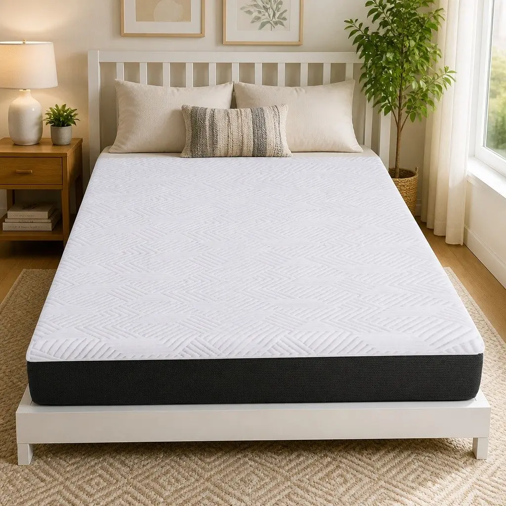 Gel Memory Foam Mattress Pad Cooling Hypoallergenic 20cm White Single
