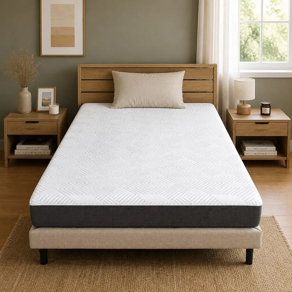 Gel Memory Foam Mattress Pad Cooling Hypoallergenic 20cm White Single