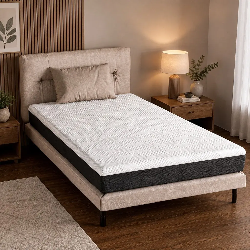 Gel Memory Foam Mattress Pad Cooling Hypoallergenic 20cm White Single