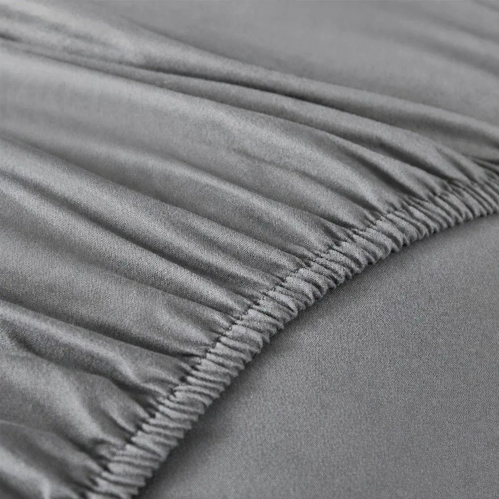 Double Bed Mattress Topper Bamboo Charcoal Fibre Soft Cushion Fitted Elastic Charcoal 190cm x 137cm