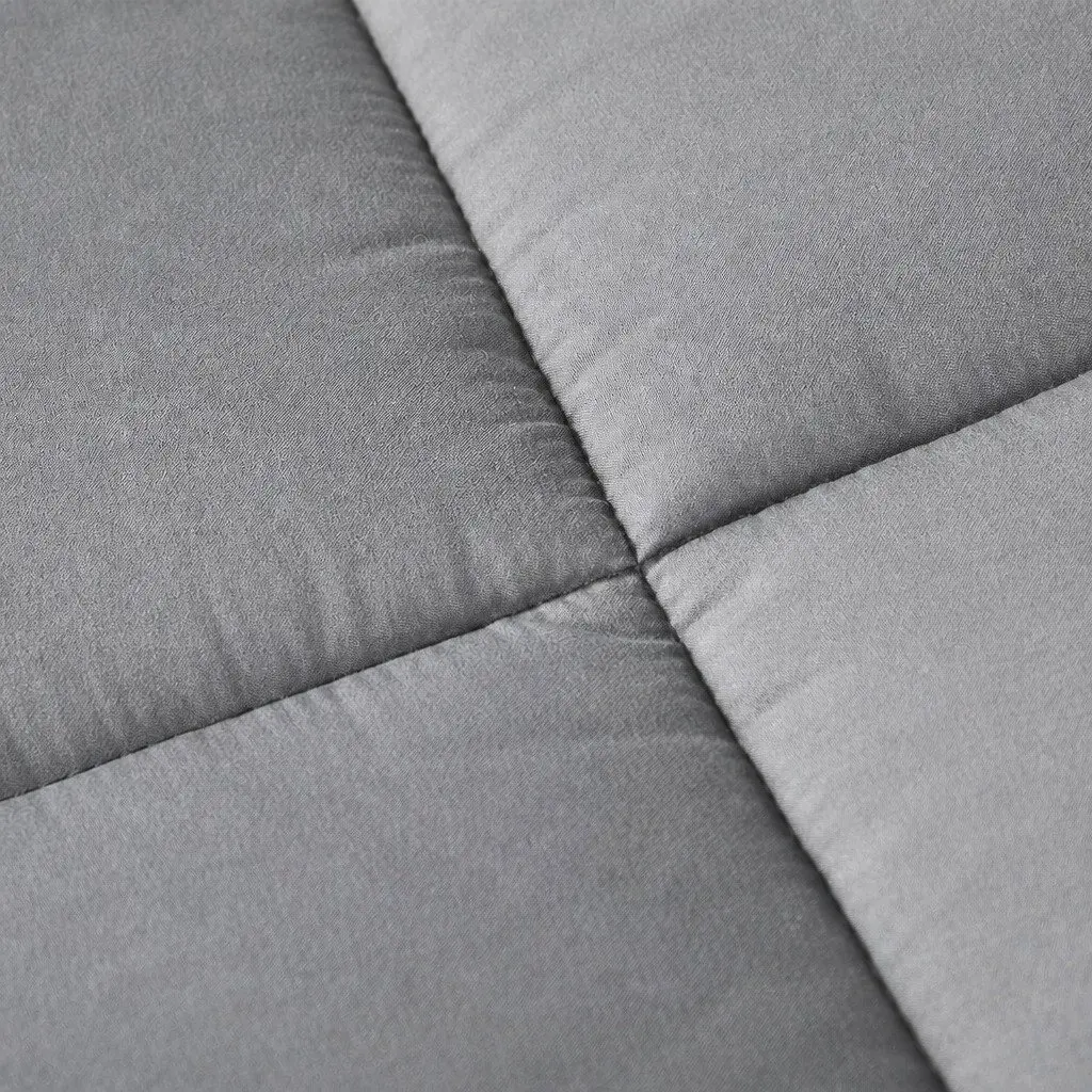 Double Bed Mattress Topper Bamboo Charcoal Fibre Soft Cushion Fitted Elastic Charcoal 190cm x 137cm